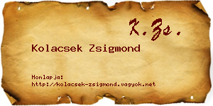 Kolacsek Zsigmond névjegykártya